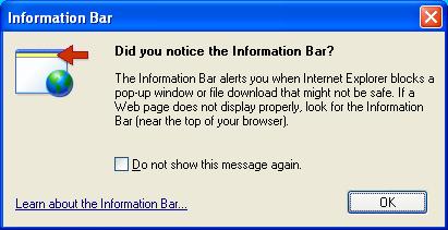 Information Bar Warning Box